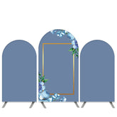 Aperturee Boho Floral Theme Navy Blue Bridal Shower Arch Backdrop Kit